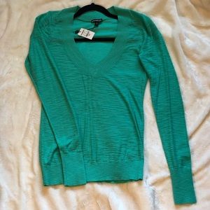 EXPRESS V-neck Long sleeve Teal sweater
